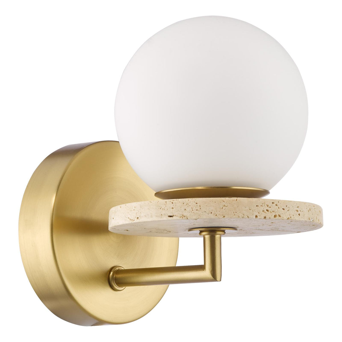 Dar Inaya Wall Light Natural Brass and Travertine