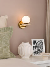 Dar Inaya Wall Light Natural Brass and Travertine