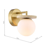Dar Inaya Wall Light Natural Brass and Travertine