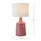 Dar Inci Table Lamp Pink With Shade