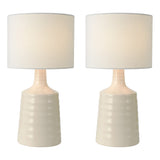 Dar Inci Table Lamp Cream With Shade Twin Pack