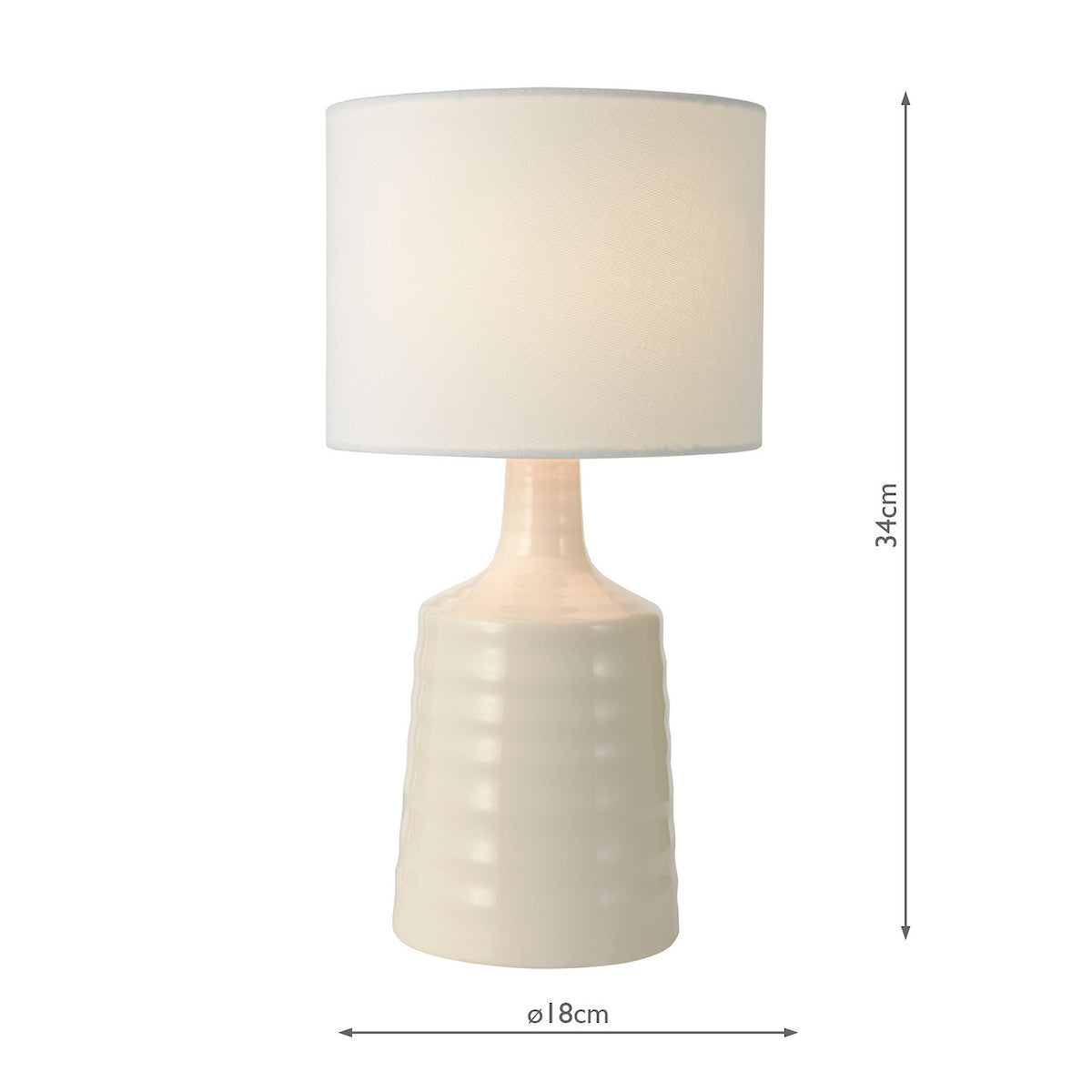 Dar Inci Table Lamp Cream With Shade Twin Pack