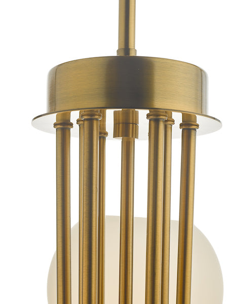 Dar Indra 9 Light Chandelier Natural Brass With Opal Glass –  from Amos Lighting + Home