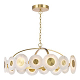 Dar Irela Pendant Matt Brass and Alabaster LED