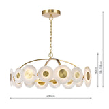 Dar Irela Pendant Matt Brass and Alabaster LED