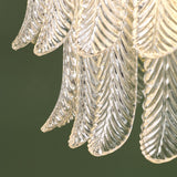 Dar Irisen 6 Light Pendant Polished Nickel and Textured Glass