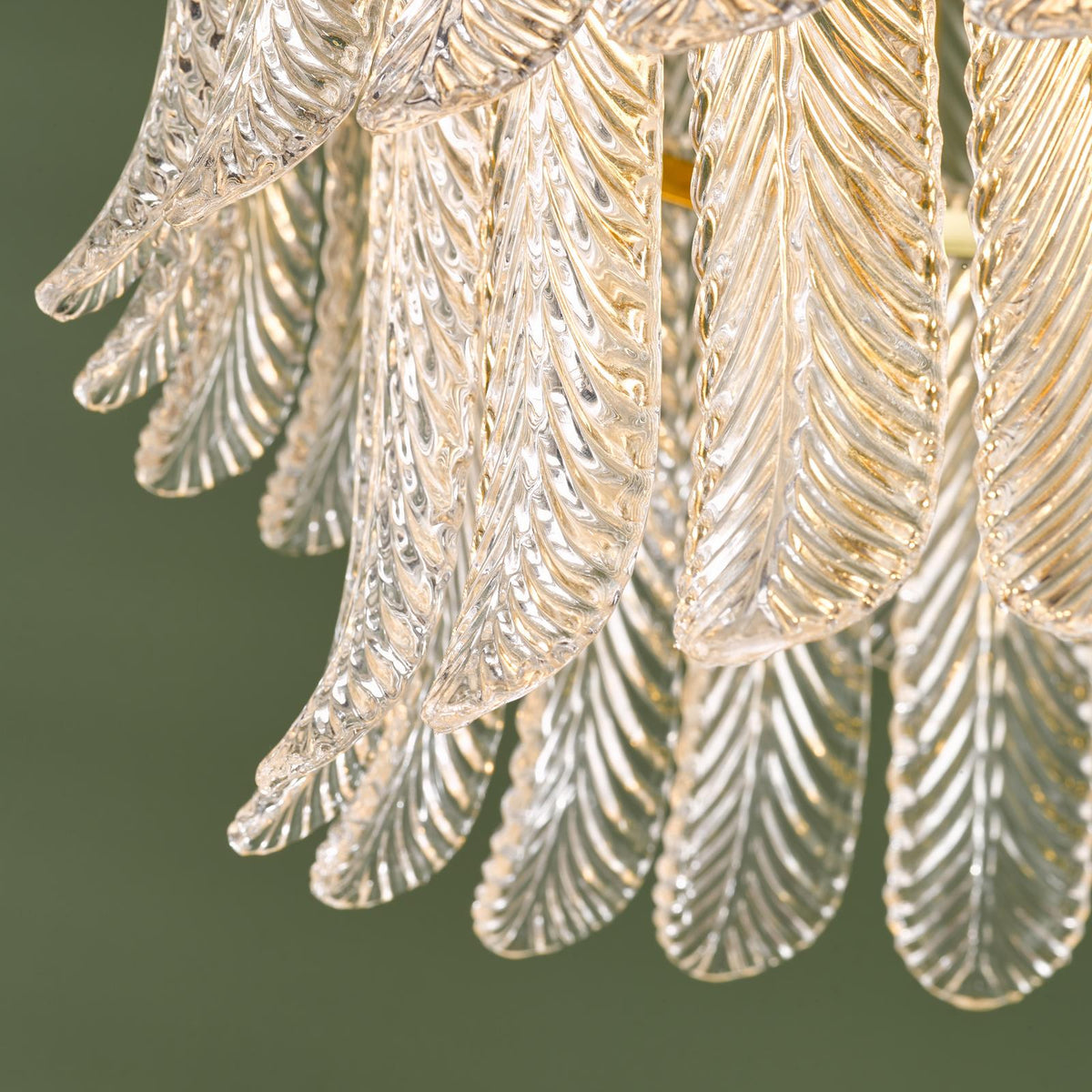 Dar Irisen 6 Light Pendant Natural Brass and Textured Glass