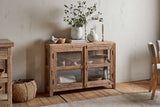 Nkuku Ibo Reclaimed Wood & Glass Sideboard Natural