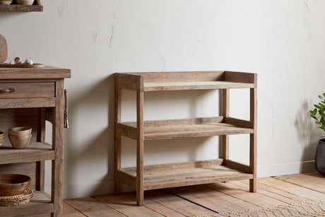 Nkuku Ibo Reclaimed Wood Pantry Standing Shelves Natural