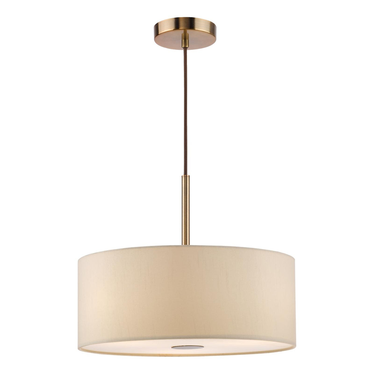 Dar Isla 3 Light Pendant Antique Bronze and Ecru Shade 40cm