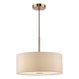 Dar Isla 3 Light Pendant Antique Bronze and Ecru Shade 40cm