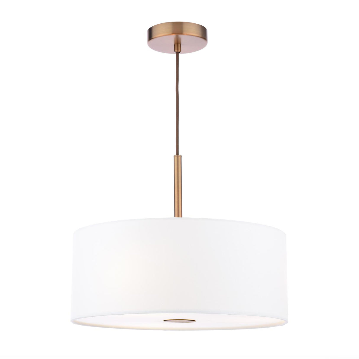 Dar Isla 3 Light Pendant Antique Bronze and Ivory Shade 40cm