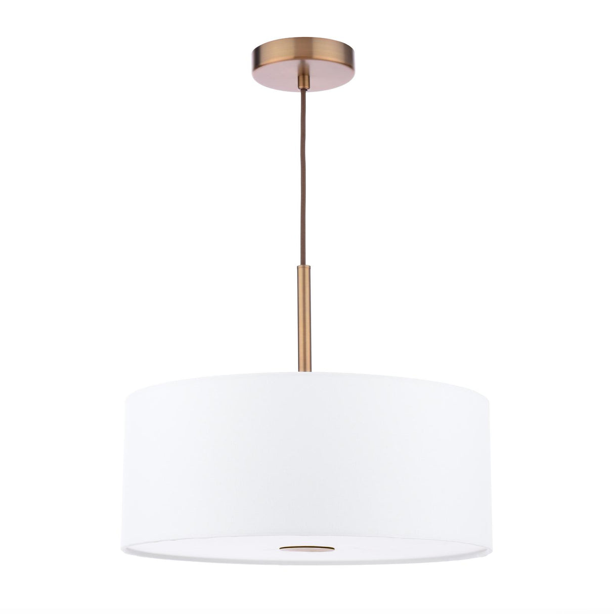 Dar Isla 3 Light Pendant Antique Bronze and Ivory Shade 40cm