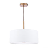 Dar Isla 3 Light Pendant Antique Bronze and Ivory Shade 40cm