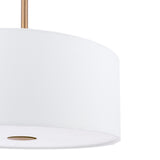 Dar Isla 3 Light Pendant Antique Bronze and Ivory Shade 40cm