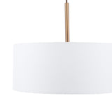 Dar Isla 3 Light Pendant Antique Bronze and Ivory Shade 40cm