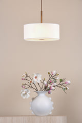 Dar Isla 3 Light Pendant Antique Bronze and Ivory Shade 40cm