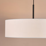 Dar Isla 3 Light Pendant Matt Black and Ivory Shade 60cm