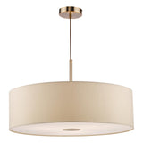 Dar Isla 3 Light Pendant Antique Bronze and Ecru Shade 60cm