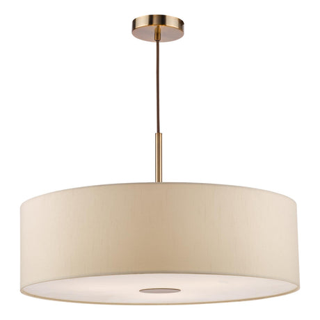 Dar Isla 3 Light Pendant Antique Bronze and Ecru Shade 60cm