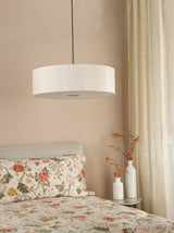 Dar Isla 3 Light Pendant Antique Bronze and Ecru Shade 60cm