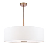Dar Isla 3 Light Pendant Antique Bronze and Ivory Shade 60cm