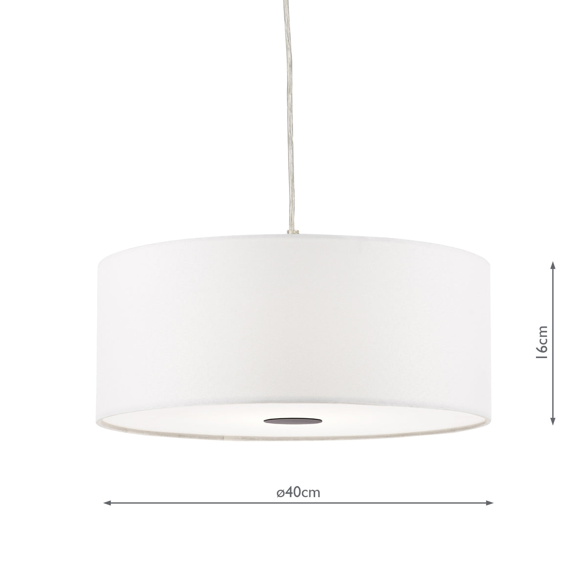 Dar Isla Easy Fit Pendant Ivory and Black Shade 40cm