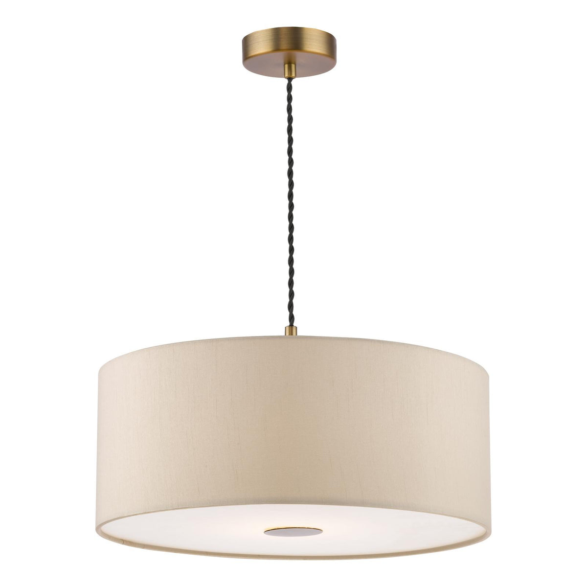 Dar Isla Easy Fit Pendant Ecru and Bronze Shade 40cm