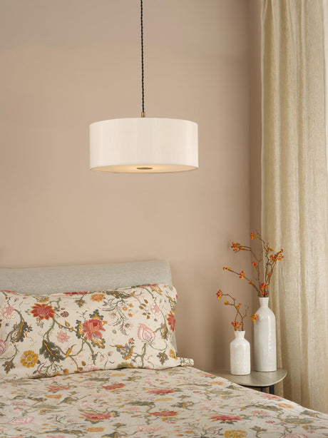 Dar Isla Easy Fit Pendant Ecru and Bronze Shade 40cm