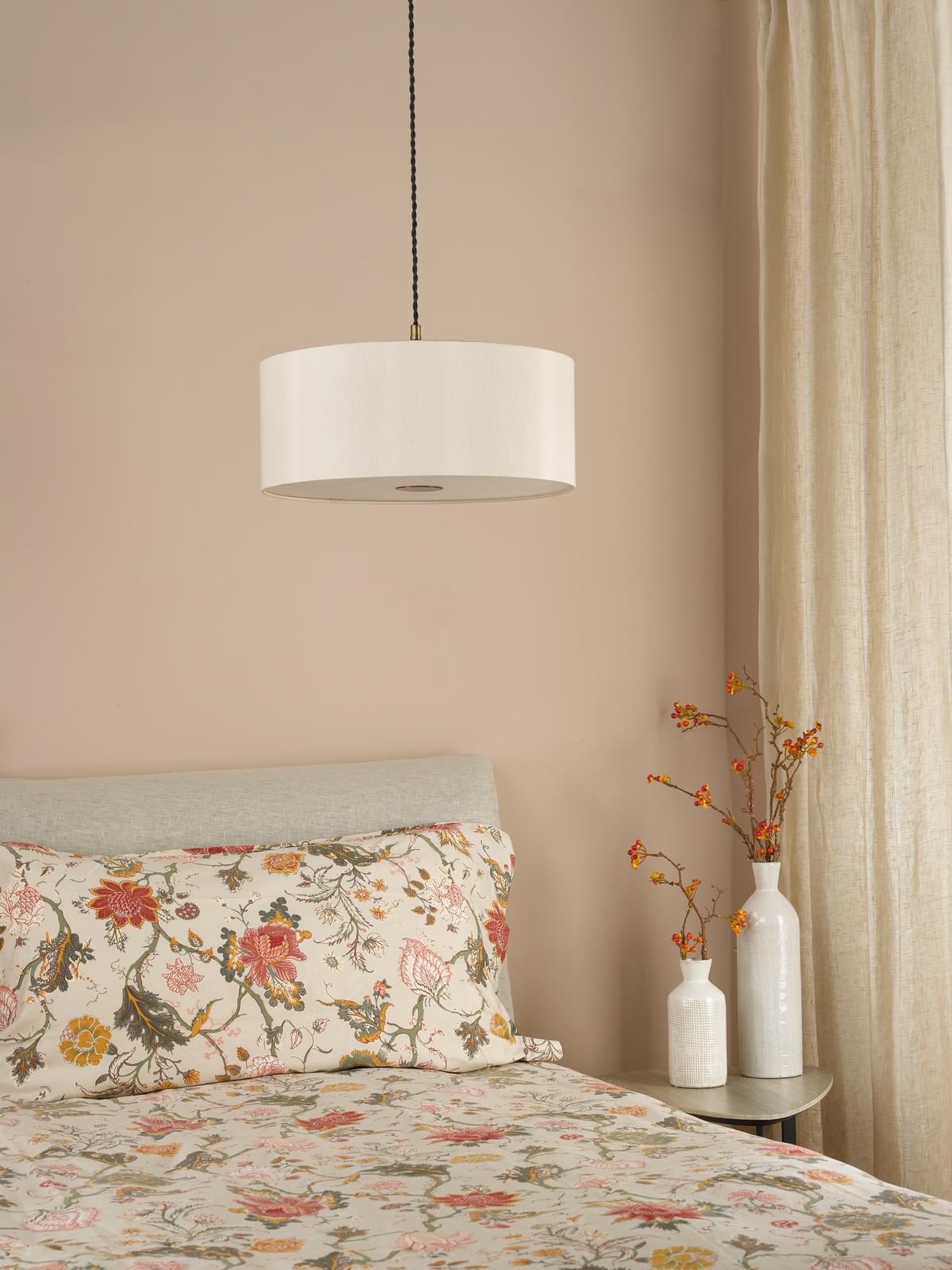 Dar Isla Easy Fit Pendant Ecru and Bronze Shade 40cm