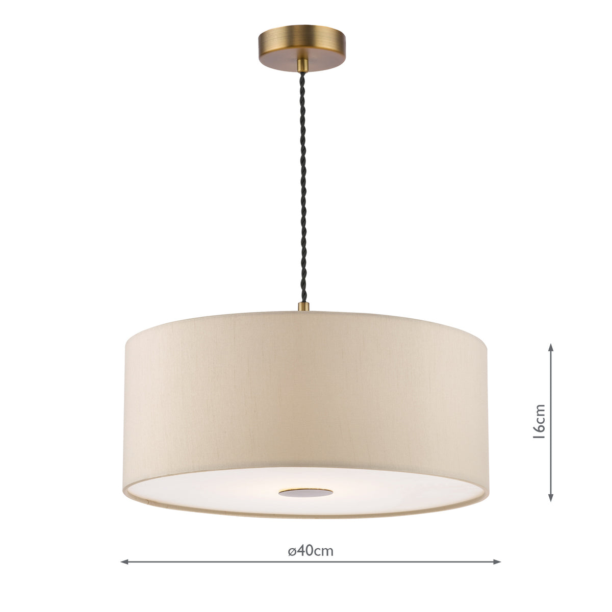 Dar Isla Easy Fit Pendant Ecru and Bronze Shade 40cm