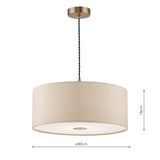 Dar Isla Easy Fit Pendant Ecru and Bronze Shade 40cm
