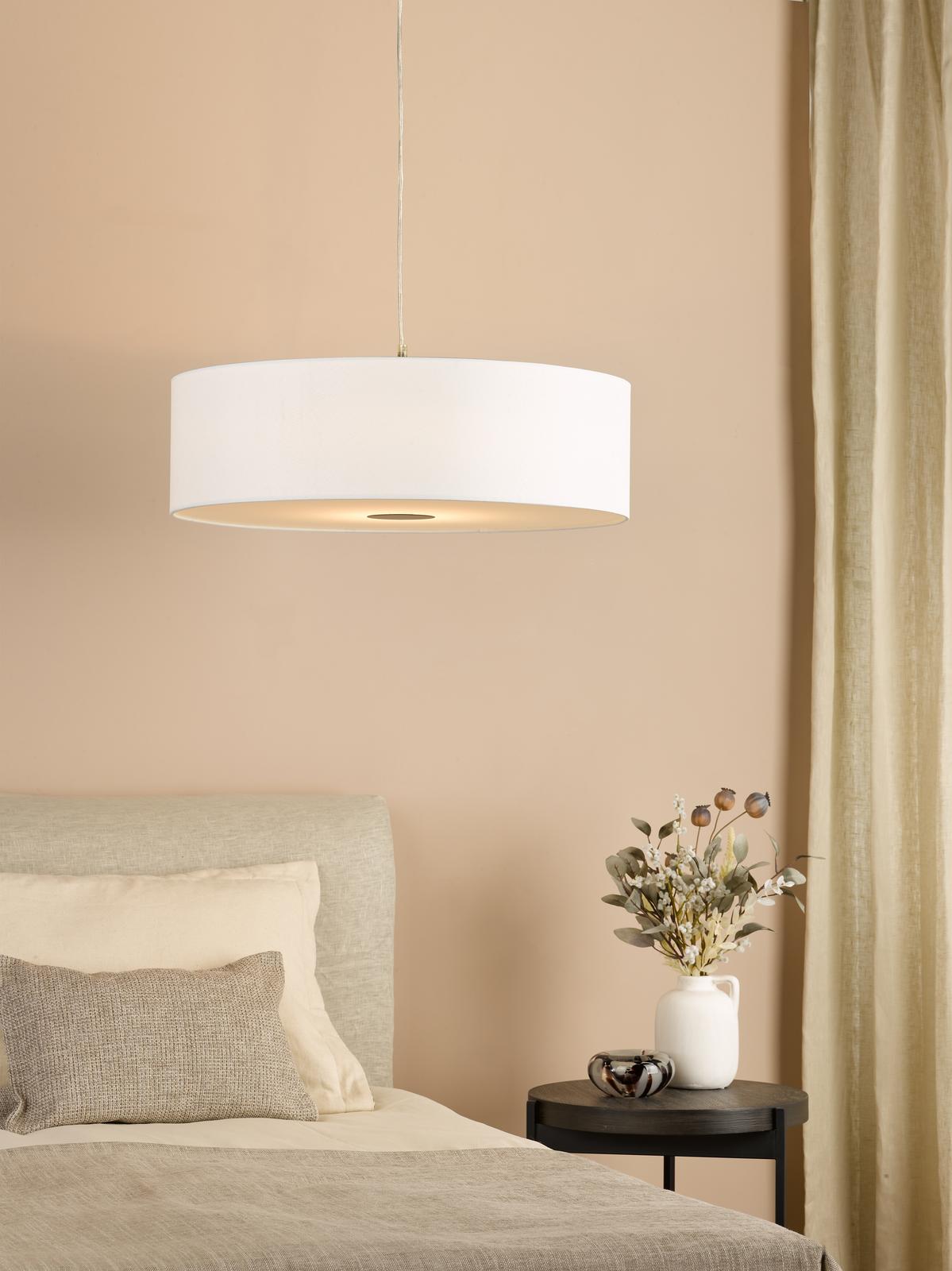 Dar Isla Easy Fit Pendant Ivory and Black Shade 60cm