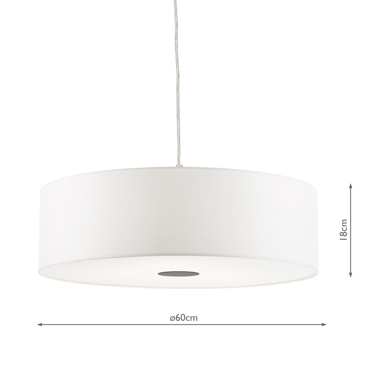Dar Isla Easy Fit Pendant Ivory and Black Shade 60cm