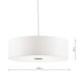 Dar Isla Easy Fit Pendant Ivory and Black Shade 60cm