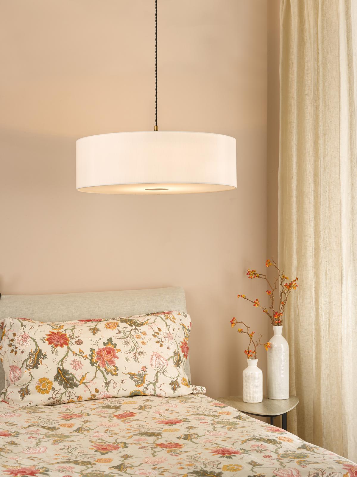 Dar Isla Easy Fit Pendant Ecru and Bronze Shade 60cm