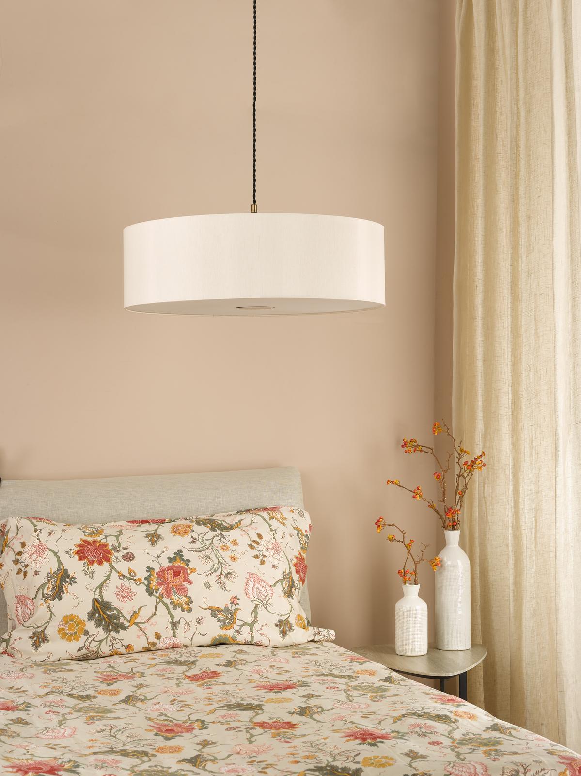 Dar Isla Easy Fit Pendant Ecru and Bronze Shade 60cm