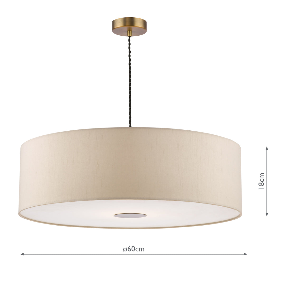Dar Isla Easy Fit Pendant Ecru and Bronze Shade 60cm