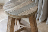 Nkuku Ibo Reclaimed Wood Round Side Table