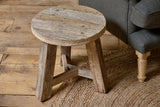 Nkuku Ibo Reclaimed Wood Round Side Table