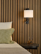 Dar Itala Wall Light Matt Black With Shade LED