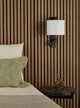 Dar Itala Wall Light Matt Black With Shade LED