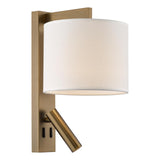 Dar Itala Wall Light Antique Bronze With Shade LED