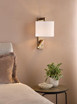Dar Itala Wall Light Antique Bronze With Shade LED