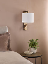 Dar Itala Wall Light Antique Bronze With Shade LED