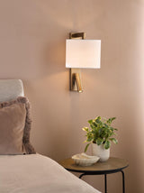 Dar Itala Wall Light Antique Bronze With Shade LED
