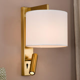 Dar Itala Wall Light Antique Bronze With Shade LED