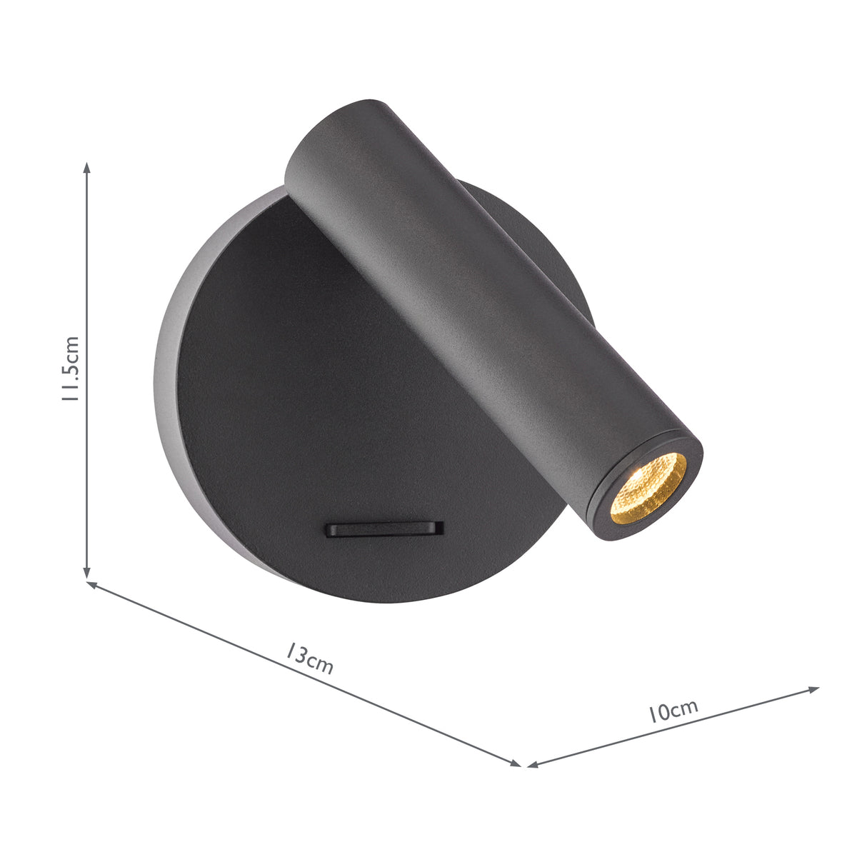 Dar Itala Single Spotlight Matt Black LED