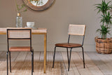 Nkuku Iswa Leather & Cane Dining Chair Tan