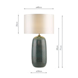 Dar Jadis Table Lamp Blue Ceramic With Ivory Drum Shade